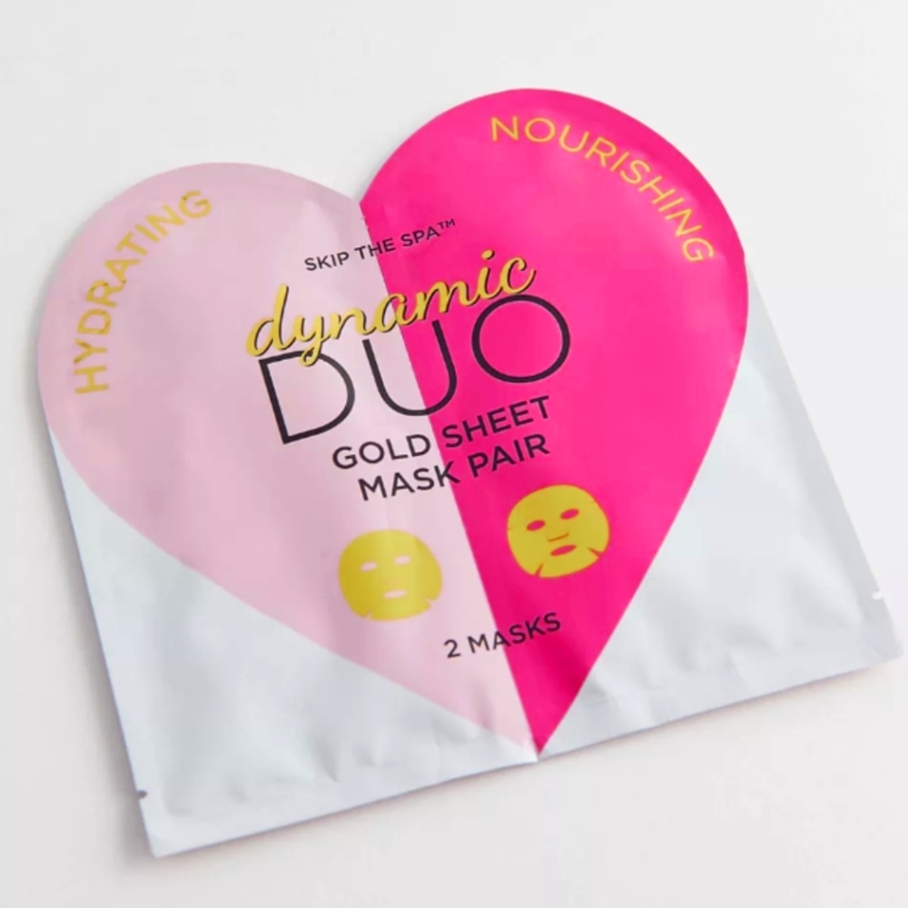 3/$20🌟 2 Packs Jean Pierre Cosmetics Skip the Spa Dynamic Duo Gold Sheet Masks